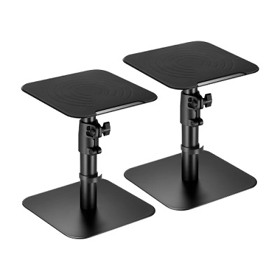 זוג מעמדים שחורים לרמקולים שולחנים עצמאיים כולל הגבהה לומי Lumi BS-69T Black Desktop Freestanding Speaker Stand Pair